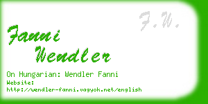 fanni wendler business card